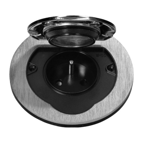  Hermetyczne gniazdo elektryczne okrągłe IP55 szczotkowane aluminium OR-GM-9030 Orno