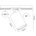 Spot Ace dif track 80 - Czarny - szynoprzewód 230V (165mm) 6256 Brosline