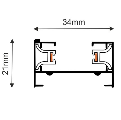 Szynoprzewód 1 - fazowy 230V - Biały - (1000 mm) 6303 Brosline