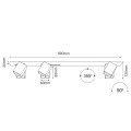 Modułowe potrójne Cube Line 3 - Biały (1000mm) 1007 Brosline