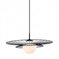 Lampa wisząca Alison nowoczesna ze szklanym kloszem i drucianą dekoracją Italux