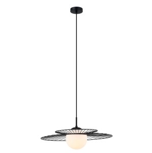 Lampa wisząca Sarah nowoczesna ze szklanym i drucianym kloszem Italux