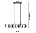 Lampa wisząca RORY 6 GRAFIT 1207/6 Emibig