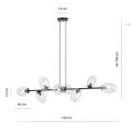 Lampa wisząca PANDORA 8 BL TRANSPARENT 1262/8 Emibig