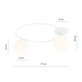 Lampa sufitowa  SOPRA 2 WH OPAL 1258/2 Emibig