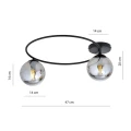 Lampa sufitowa  SOPRA 2 BL GRAFIT 1256/2 Emibig