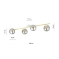Lampa sufitowa  SPLENDI 4 WH GRAFIT 1247/4 Emibig