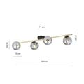 Lampa sufitowa  SPLENDI 4 BL GRAFIT 1246/4 Emibig
