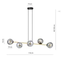 Lampa wisząca GRAVITY 6 BL GRAFIT 1237/6 Emibig