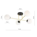 Lampa sufitowa  MAGNUM 4 BL OPAL 1233/4 Emibig
