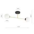 Lampa sufitowa  MAGNUM 2 BL OPAL 1233/2 Emibig