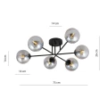 Lampa sufitowa  ROMA 6 BL GRAFIT 1245/6 Emibig
