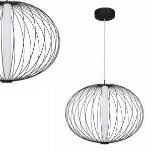 Lampa wisząca TREVISO o średnicy 40cm z drucianym kloszem i podłużnym, wbudowanym modułem LED Light Prestige