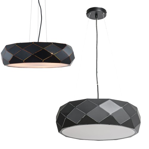 Lampa wisząca Reus czarna o geometrycznym wzorze Light Prestige