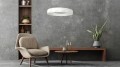 Lampa wisząca REUS 36W LED biały pierścień z geometrycznym wzorem Light Prestige