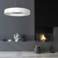 Lampa wisząca REUS 36W LED biały pierścień z geometrycznym wzorem Light Prestige