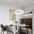 Lampa wisząca REUS 36W LED biały pierścień z geometrycznym wzorem Light Prestige