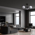 Lampa wisząca Roma 3 czarna z trzema białymi, szklanymi kloszami Light Prestige