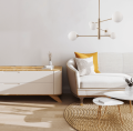 Lampa wisząca Dorado 6 na złotym stelażu z białymi, szklanymi kloszami Light Prestige