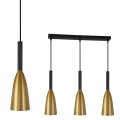 Lampa wisząca Solin 3 na czarnej listwie ze złotymi kloszami Light Prestige