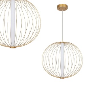 Lampa wisząca TREVISO z drucianym kloszem i podłużnym, wbudowanym LED Light Prestige