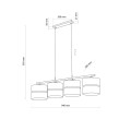 Lampa wisząca NICOL 4-punktowa 4 abażury 4802 TK Lighting