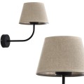 Kinkiet CHICAGO czarny z abażurem z naturalnego lnu TK Lighting