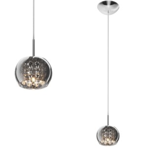 Lampa wisząca CRYSTAL kula o śr. 13cm z wiszącymi kryształkami Zuma Line
