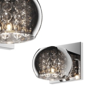 Kinkiet CRYSTAL z otwartym szklanym kloszem wypełnionym kryształkami Zuma Line