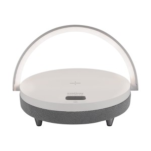 Lampka biurkowa z głośnikiem i  ładowaniem indukcyjnym SATURN LED WHITE SPEAKER 03864 Strühm
