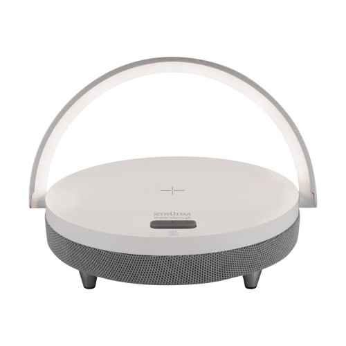 Lampka biurkowa z głośnikiem i  ładowaniem indukcyjnym SATURN LED WHITE SPEAKER 03864 Strühm