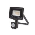 Naświetlacz LED oprawa halogenowa z czujnikiem ruchu 10W 800lm czarna IP44