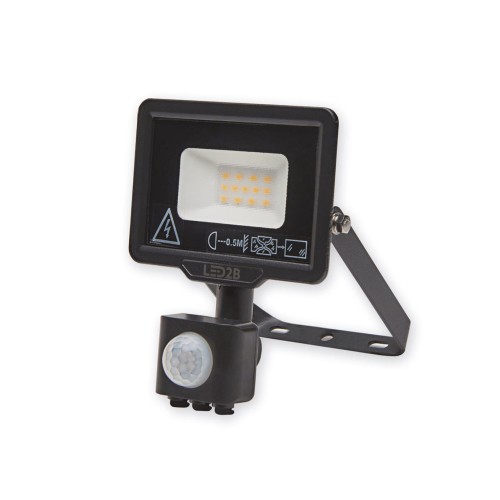 Naświetlacz LED oprawa halogenowa z czujnikiem ruchu 10W 800lm czarna IP44