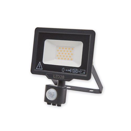 Naświetlacz LED oprawa halogenowa z czujnikiem ruchu 20W 1600lm czarna IP65
