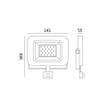 Naświetlacz LED oprawa halogenowa z czujnikiem ruchu 20W 1600lm czarna IP65