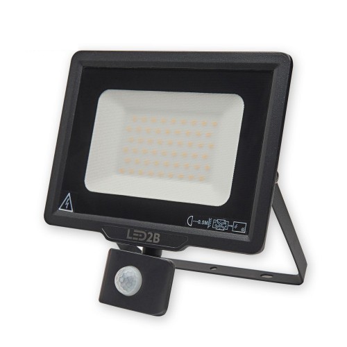 Naświetlacz LED oprawa halogenowa z czujnikiem ruchu 50W 4000lm czarna IP44