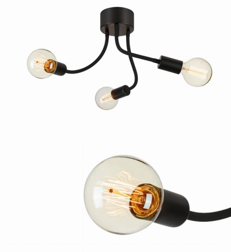 Lampa sufitowa MEDUSA 3L 107930 czarny/szary Markslojd