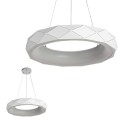 Lampa wisząca REUS 36W LED biały pierścień z geometrycznym wzorem Light Prestige