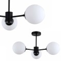 Lampa wisząca Roma 3 czarna z trzema białymi, szklanymi kloszami Light Prestige