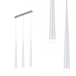 Lampa wisząca STYLO 3 WHITE biała trzy klosze-sople na listwie Azzardo