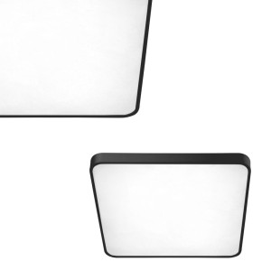 Plafon QUADRO kwadratowy z czarną ramką i białym kloszem AZzardo