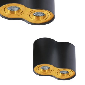 Lampa sufitowa / natynkowa BROSS 2 czarna / złoty AZ2956 Azzardo