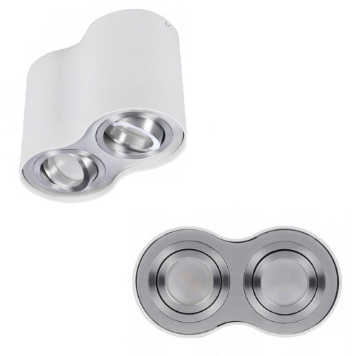 Lampa sufitowa / natynkowa BROSS 2 biały / aluminium AZ0784 Azzardo