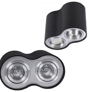 Lampa sufitowa / natynkowa BROSS 2 czarna / aluminium AZ0782 Azzardo