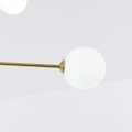 Lampa wisząca Dorado 6 na złotym stelażu z białymi, szklanymi kloszami Light Prestige