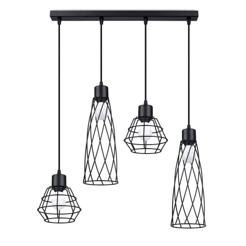 Lampa wisząca SUBA 4L czarna E27 4x15W IP20 SL.1167 SOLLUX