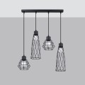 Lampa wisząca SUBA 4L czarna E27 4x15W IP20 SL.1167 SOLLUX
