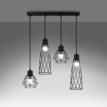 Lampa wisząca SUBA 4L czarna E27 4x15W IP20 SL.1167 SOLLUX