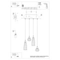 Lampa wisząca SUBA 4L czarna E27 4x15W IP20 SL.1167 SOLLUX