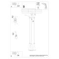 Lampa wisząca REA 3P beton E14 3x12W IP20 SL.1226 SOLLUX